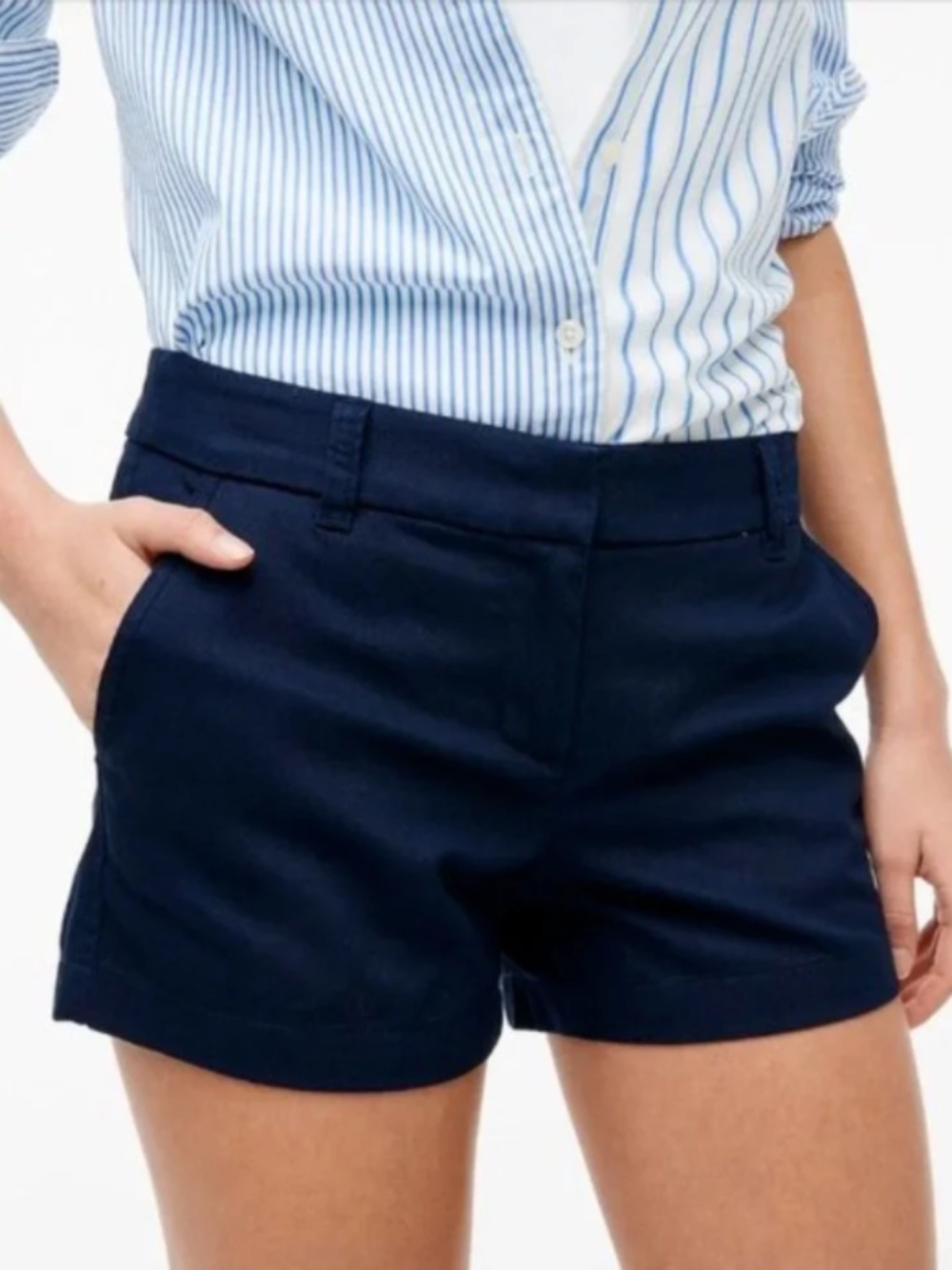 J. Crew 4" Stretch Chino Short - Women's - Navy - Size 0